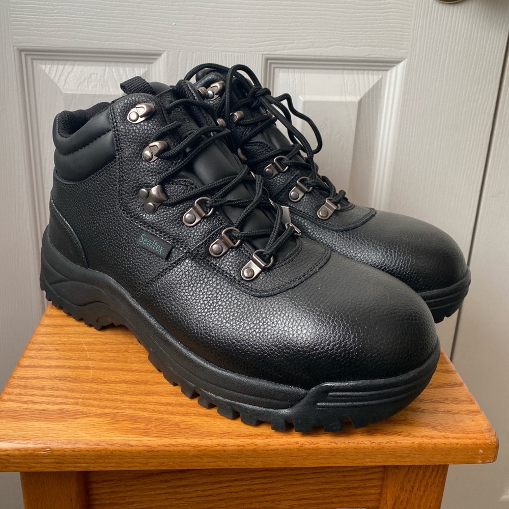 🆕Propét Shield Walker Black Leather Safety Rated Waterproof Work Boots 11 X (3E)